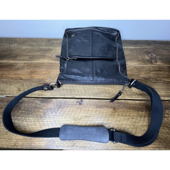 THE SAK Black Pebbled Leather Adjustable Crossbody/Shoulder Bag Purse - Picture 13 of 16